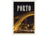 Vianmo Insegna In Legno 18X12 Cm Porto Portugal BrüCke Nacht Bild
