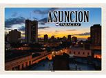 Vianmo Insegna In Legno 20X30 Cm Asuncion Paraguay Skyline Sonnenuntergang
