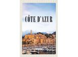 Vianmo Insegna In Legno 18X12 Cm Cote D'azur France Panorama Bild