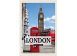 Vianmo Insegna In Legno 18X12 Cm London Telephone Retro Geschenk
