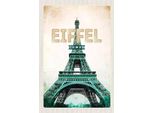 Vianmo Insegna In Legno 18X12 Cm Eiffel Tower Retro Tourismus