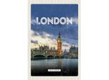 Vianmo Insegna In Legno 18X12 Cm London United Kingdom