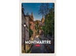 Vianmo Insegna In Legno 18X12 Cm Montmartre Paris Retro