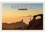 Vianmo Insegna In Legno 20X30 Cm Gran Canaria Spanien Roque Nublo Berg