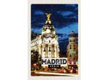 Vianmo Insegna In Legno 18X12 Cm Madrid Spain Retro Nacht Poster