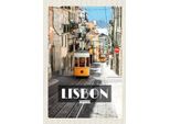 Vianmo Insegna In Legno 18X12 Cm Lisbon Portugal StraßEnbahn