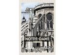 Vianmo Insegna In Legno 18X12 Cm Notre-Dame De Paris Architektur