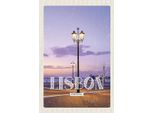 Vianmo Insegna In Legno 18X12 Cm Lisbon Portugal Sonnenuntergang