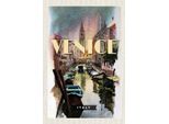 Vianmo Insegna In Legno 18X12 Cm Venice Italy Malerisches Bild