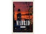 Vianmo Insegna In Legno 18X12 Cm Madrid Spain Sonnenuntergang