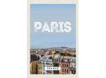 Vianmo Insegna In Legno 18X12 Cm Paris Panorama Blick Stadt