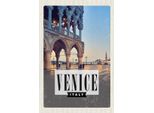 Vianmo Insegna In Legno 18X12 Cm Venice Venedig Panorama Poster