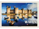Vianmo Insegna In Legno 20X30 Cm Wales United Kingdom Caernarfon Castle
