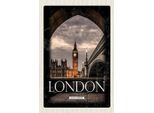 Vianmo Insegna In Legno 18X12 Cm London Uk Big Ben Nacht Retro