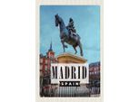 Vianmo Insegna In Legno 18X12 Cm Madrid Spanien Panorama