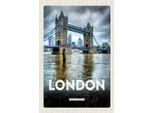 Vianmo Insegna In Legno 18X12 Cm London England Reiseziel BrüCke