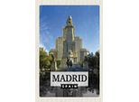 Vianmo Insegna In Legno 18X12 Cm Madrid Spanien Pferd Panorama