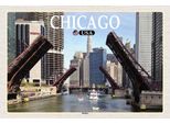 Vianmo Insegna In Legno 20X30 Cm Chicago Usa Bridges BrüCken Fluss