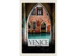 Vianmo Insegna In Legno 18X12 Cm Venice Italien Fluss Panorama