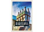 Vianmo Insegna In Legno 18X12 Cm Barcelona Spanien Park Guell