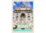 Vianmo Insegna In Legno 18X12 Cm Rom Italien Trevi Fountain Brunnen