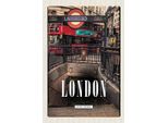 Vianmo Insegna In Legno 18X12 Cm London England Underground Train