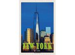 Vianmo Insegna In Legno 30X20 Cm New York Usa One World Trade Center