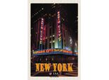Vianmo Insegna In Legno 30X20 Cm New York Usa Radio City Music Hall