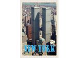 Vianmo Insegna In Legno 30X20 Cm New York Usa World Trade Center
