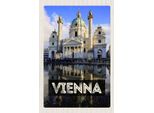 Vianmo Insegna In Legno 18X12 Cm Wien ÖSterreich Karlskirche Reise