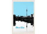 Vianmo Insegna In Legno 18X12 Cm Berlin Deutschland Schwarz Weiß Fluss