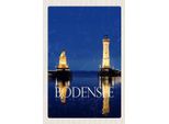 Vianmo Insegna In Legno 18X12 Cm Bodensee Deutschland Leuchtturm Nacht