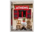 Vianmo Insegna Di Latta 40X30 Cm Athens Greece Cafe FensterläDen