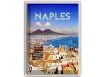 Vianmo Insegna Di Latta 40X30 Cm Retro Naples Italy Neapel Panorama Meer