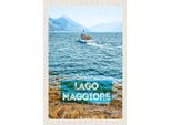 Vianmo Insegna In Legno 18X12 Cm Lago Maggiore Italien Insel Boot Meer