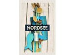 Vianmo Insegna In Legno 18X12 Cm Nordsee AnhäNger Fisch Holz