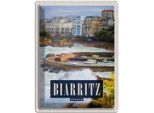 Vianmo Insegna Di Latta 40X30 Cm Biarritz France Seebad Urlaubsort Meer
