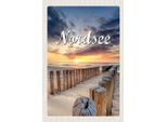 Vianmo Insegna In Legno 18X12 Cm Nordsee Strand Sonnenuntergang Abend