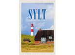 Vianmo Insegna In Legno 18X12 Cm Sylt HäUser Dach Aus Moos Leuchtturm