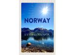 Vianmo Insegna In Legno 18X12 Cm Norwegen Meer Strand Europa Gebirge