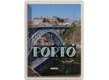 Vianmo Insegna Di Latta 40X30 Cm Porto Portugal BrüCke Ponte Dom LuíS I