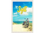 Vianmo Insegna In Legno 18X12 Cm Sylt Strand Meer Sand Sommer Fahrrad