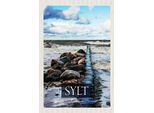 Vianmo Insegna In Legno 18X12 Cm Sylt Insel Strand Meer Ebbe Und Flut