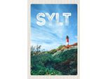Vianmo Insegna In Legno 18X12 Cm Sylt Insel Deutschland Leuchtturm