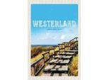 Vianmo Insegna In Legno 18X12 Cm Westerland Gehweg Am Strand Meer Trip