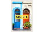 Vianmo Insegna In Legno 18X12 Cm Sizilien Architektur Mittelalter Blume Schild