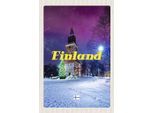 Vianmo Insegna In Legno 18X12 Cm Finnland Schnee Winter Tannenbaum