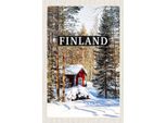 Vianmo Insegna In Legno 18X12 Cm Finnland Winterzeit Schnee Wald