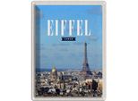 Vianmo Insegna Di Latta 40X30 Cm Eiffel Tower Panorama Bild