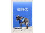 Vianmo Insegna In Legno 18X12 Cm Greece Griechenland Esel Blick Meer